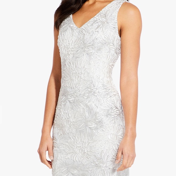 Adrianna Papell Metallic Soutache Dress Sz 6 & 8 - Picture 4 of 8